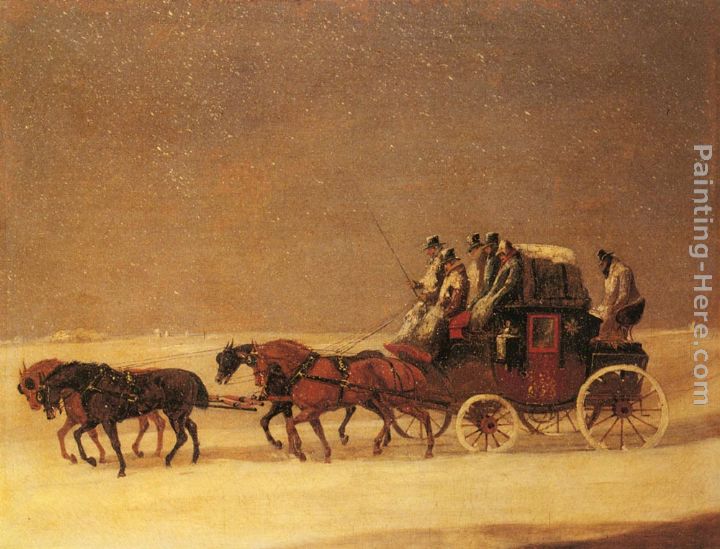 The Derby and London Royal Mail on the Open Road in Winter painting - Henry Alken The Derby and London Royal Mail on the Open Road in Winter art painting